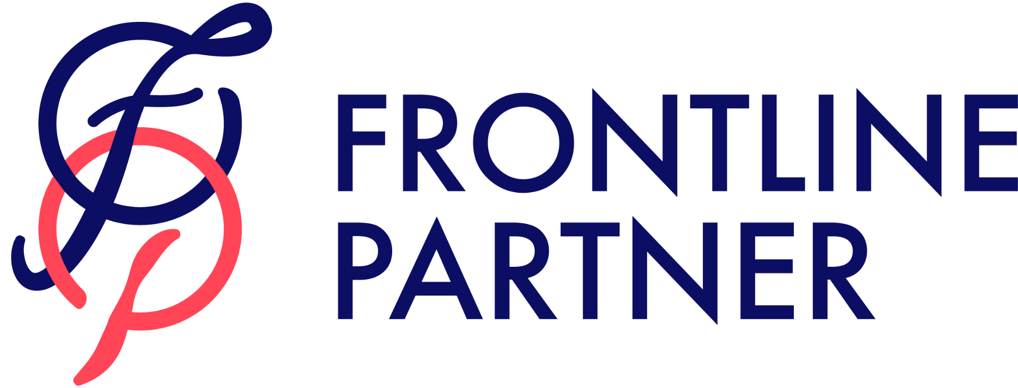 Round one Frontline Partners logo exploration with overlapping initials