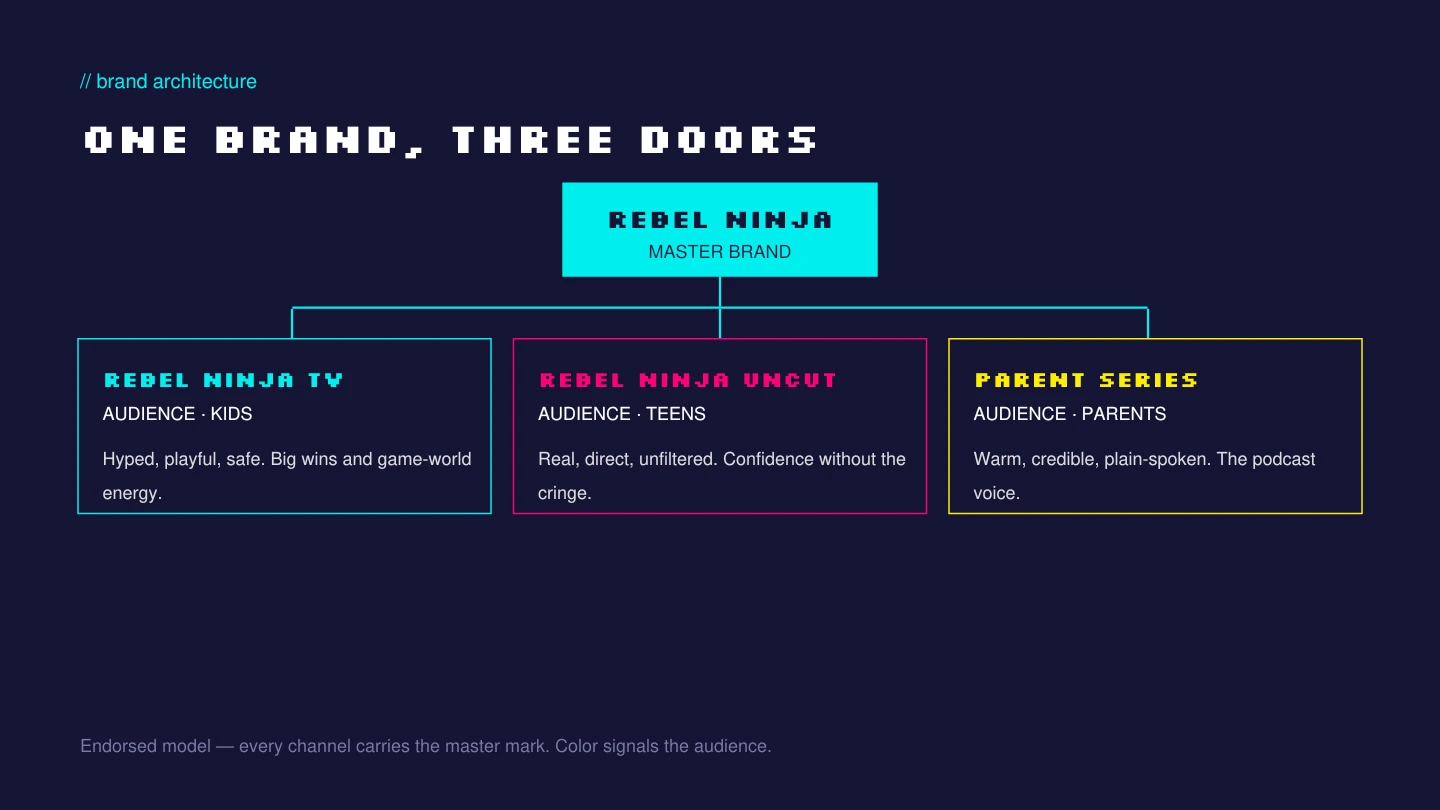 Audience architecture page from the brand guidelines