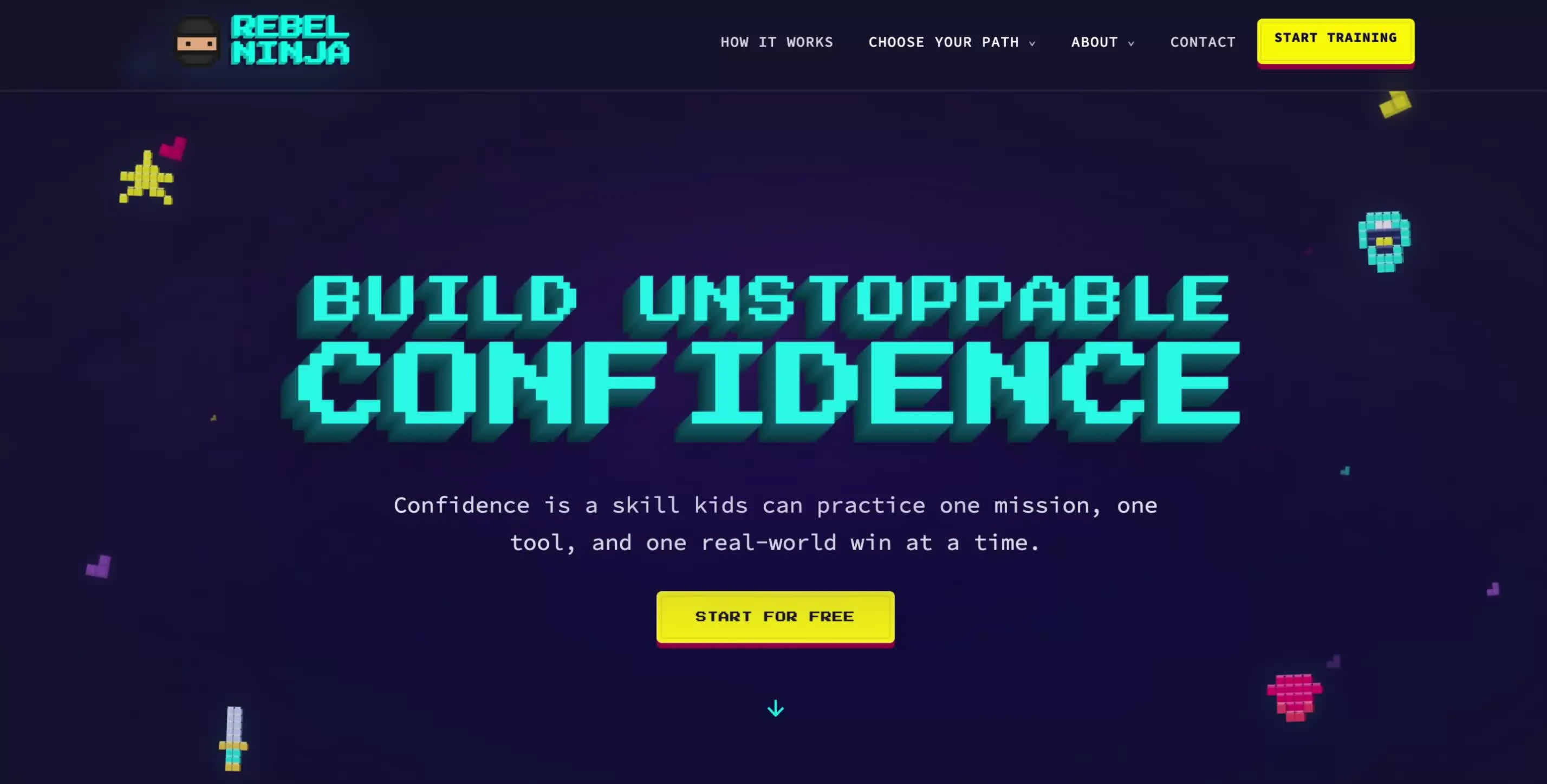 Rebel Ninja’s website bringing its confidence-coaching brand strategy into a digital world